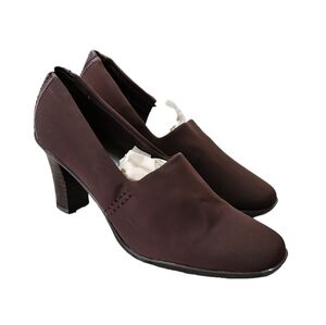 Worthington Chocolate Brown Fabric Upper 2.5in Slip on Heels Size 5